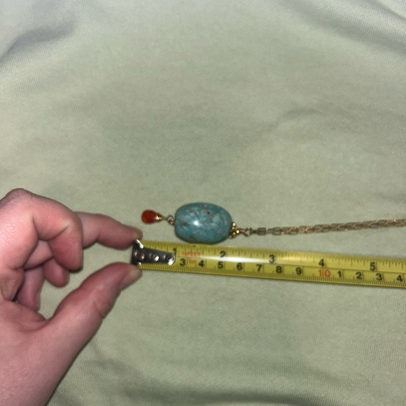 MINU Jewels Mediterranean Inspired Jewelry- Turquoise/Gold Pendant Necklace - Picture 5 of 5